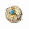 The Bead Chest Turqouise Blue Inlaid Afghan Brass Bead Pendant (30x26mm)